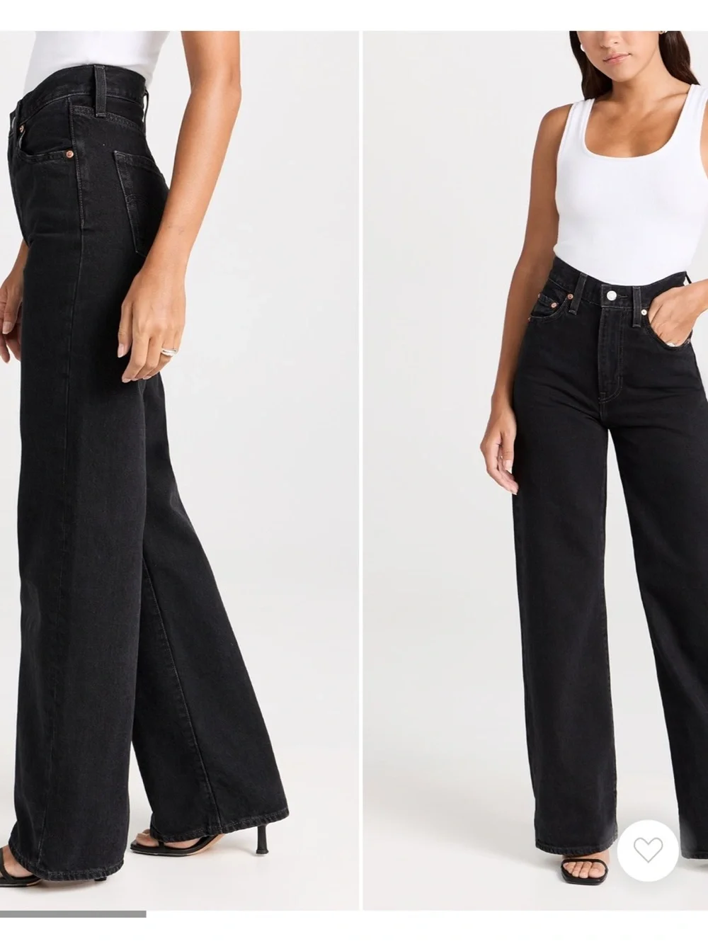 Levi's ribcage Black High-Rise Wide Leg Jeans - Picture 2 of 6